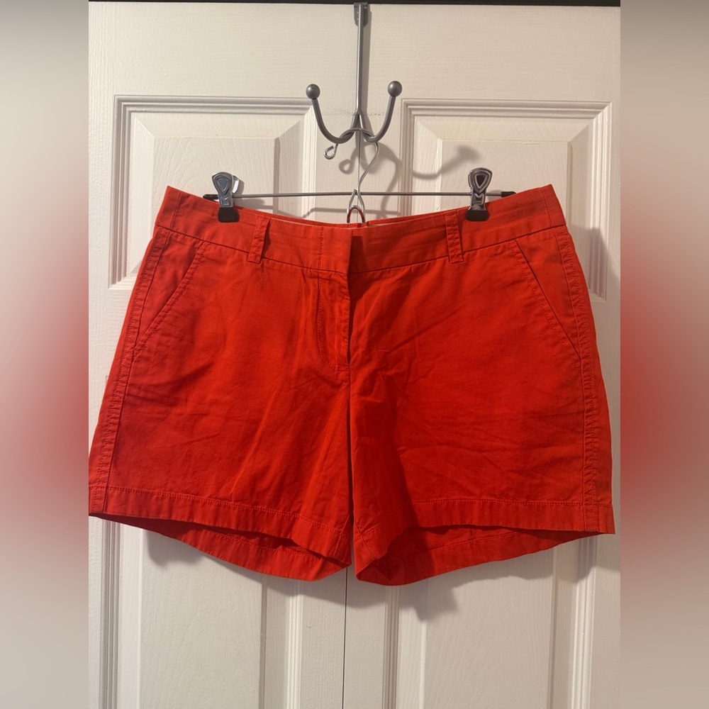 J. Crew Women’s Red Cotton Chino Shorts, Size 8
